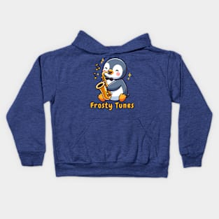 Penguin saxophone player Kids Hoodie